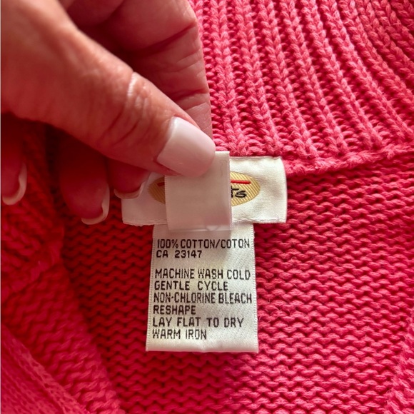 Talbots Pink Cowl Neck Sweater Vibrant Knit - Picture 5 of 8
